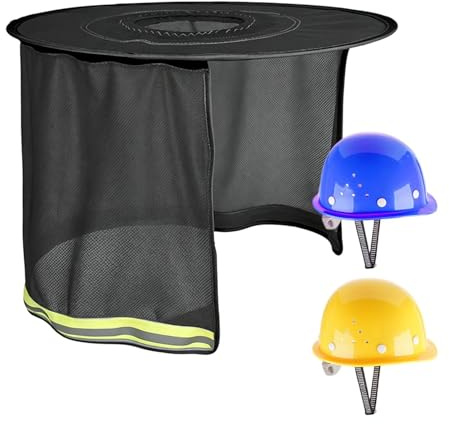 Casco da costruzione Protezione solare - Casco leggero traspirante con visiera a cerchio completo Protezione del collo | Bordo di protezione UV | Per lavori di verniciatura, lavori di costruzione