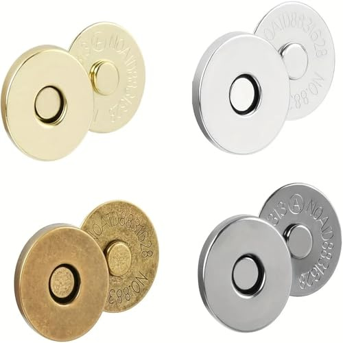 Magnetknappar Set med 40 magnetiska tryckknappar 14 mm, tryckknappar i metall för sömnad, hantverk, plånböcker, väskor, kläder, läder