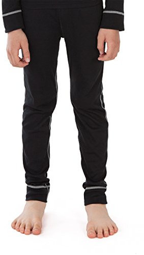 CFLEX Kinder Ski- & Thermohose - Warme Unterwäsche Lang POLARDRY - Schwarz-Grau 146-152