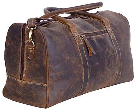 Leather Travel Duffle Bags for Men and Women cabin friendly Weekend Bag Sports Gym airplane carry on overnight duffel
