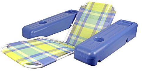 Poolmaster Caribbean Retro Floating Chaise Pool Lounge Chair for Adults, Plaid
