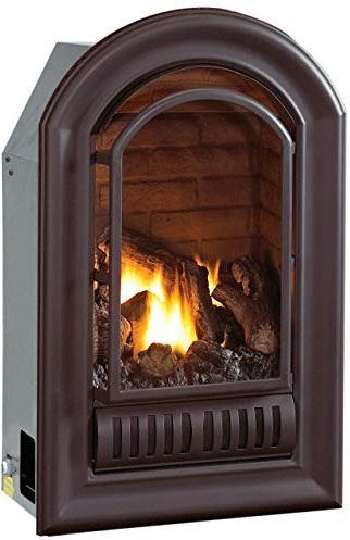 HearthSense Propane Gas Ventless Gas Fireplace Insert with Remote Control, 6 Fire Logs, Use with Liquid Propane, 20000 BTU, Heats up to 950 Sq. Ft., Black