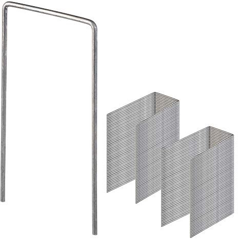 KADAX Anclaje de Acero, Anclaje de Suelo para fijación de Malas Hierbas, vellón de jardín, Valla, Red, lámina de malezas, Camping, Clavos estables en Forma de U (100, 7,5 x 15 cm)