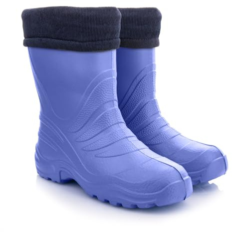 LEMIGO Unisex Barn EVA Gummistövlar Fodrade Lättvikts Varm Regnstövlar Pojkar Flickor TERMIX 861 22-37 EU (Blå, Europeiska skostorlekar, Små barn, Numeriskt intervall, Medel, 28, 29)