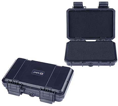 Lykus HC-1710 Mini Hard Case Dry Box with Foam Insert, Interior Size 16.5x10x3.8 cm, IP66 Splash-Proof