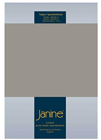 Janine Topper Comfort Jersey Spannbetttuch Vulkan, 180x200 cm - 200x220 cm