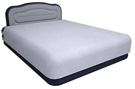 YAWN AIR Deluxe Self-Inflating Airbed with Custom Fitted Sheet Included - Double Size - Great Guest Bed, Camping Mattress - Built-in Pump & Headboard - Available in UK Single, Double & King