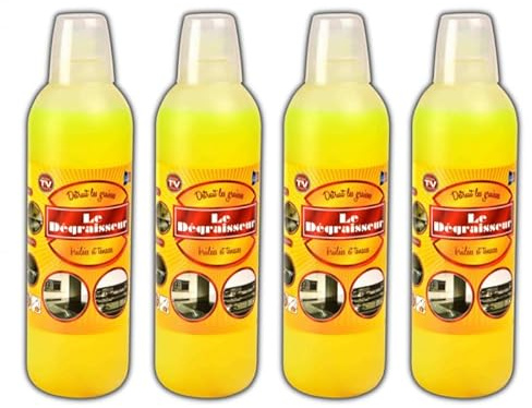 venteo - Nettoie et dégraisse - LE DÉGRAISSEUR - Lot de 4 – Jaune - Adulte - Pour cuisine/salle de bain/planchers/jantes - Contenance 1L