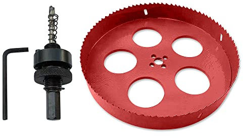 TUNEZ® Lochsäge M42 Bimetall Lochschneider Set mit Sechskantdorn und Zentrierung Metallbohrer Lochsäge Kit für Holz, Metall, Gipskarton, Eisen, Blech, Rohr, Kunststoff (225 mm)