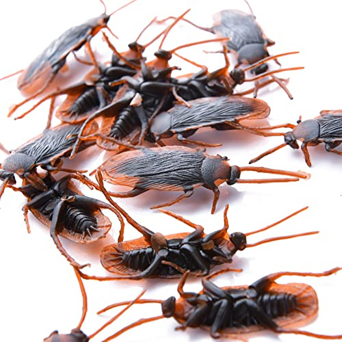 FeiWen Juguete de araña Falsa de plástico Realista, Accesorios de Broma para Halloween, Divertidos niños, Decoraciones Festivas para Fiestas para Adultos, 30 Piezas (cucaracha)