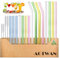AOTWAN Glasstrohalme Bunt 19 Stück Bunte Strohhalme Glas Bunt,7 Kurz+4 Lange Geraden Glas-Strohhalme,4 Gebogenem Glas Trinkhalme mit 4 Reinigungsbürsten für Cocktails, Smoothie und Säfte
