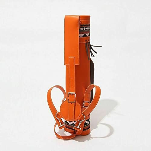 TOKILO Carcaj con Correa para el Hombro de Estilo Tradicional, carcaj de Cuero con Bolsa de Almacenamiento Grande, carcaj Ajustable para Adolescentes y Adultos