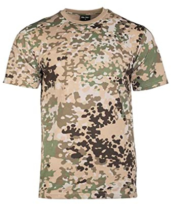 Mil-Tec Tarn T-Shirt Herren • Camouflage T-Shirt aus Baumwolle • BW Camo • Bequemes Kurzarm Army Shirt für Outdoor, Sport oder Freizeit • Bundeswehr Flecktarn-Shirt