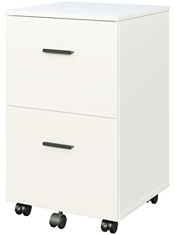 Panana 2 Drawer Mobile File Cabinet, Rolling Office Filing Cabinets With Wheels, Small Under Desk Organizer With Anti-Tilt Mechanism With 4 Hanging Bars For A4, Letter Sized Documents