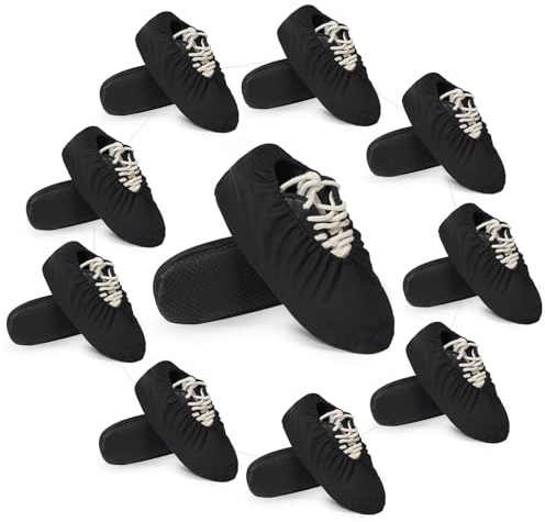 BASVII 10 Paires Surchaussures Lavable, Mesh Aéré, Réutilisables, Semelle Surchaussures Antidérapantes pour Nettoyer et Protéger Tapis, Couvre Chaussure pour Plupart Adultes