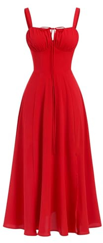 Korsettklänning i polyester XS,S,M,L,XL Dam Justerbara Spaghetti Straps Klänning Strandklänning Sexig för kvinnor Ärmlös klänning