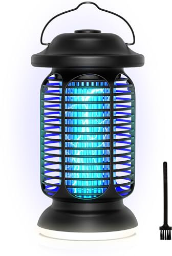 Lampe Anti Moustique 20W, 4000V Piège Mouches Électrique IPX4 Résistant l'eau, Lampe Anti-Moustiques Hautement Efficace pour Intérieur/Extérieur, Conception Grille Améliorée & Éclairage LED Intégré