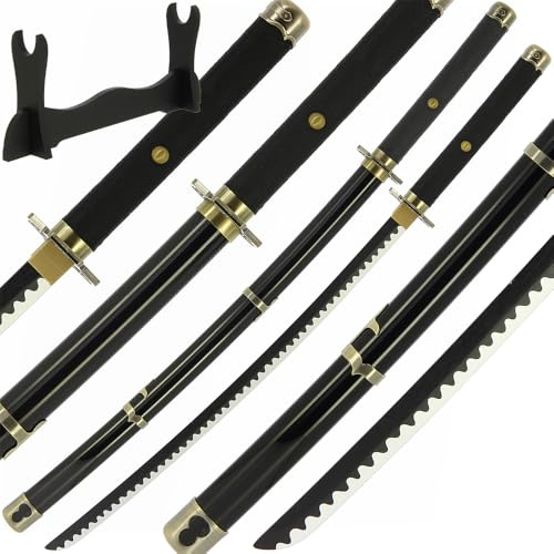 Anime Bamboo Wooden Sword Bokken Prop Cosplay Blunt Sheath Halloween 100cm with Table Stand (Yobashiri - Snow Walk)