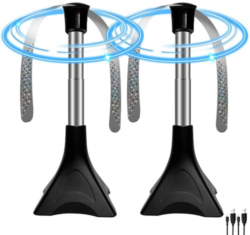 2 PCS Ventilateur Anti-Mouches Pliable & Extensible, Mouches et Moustiques Repoussent Les Ventilateurs, Usage Table/Suspendu pour Pique-Nique et Barbecue, Contre Les Moustiques San Produit Chimique