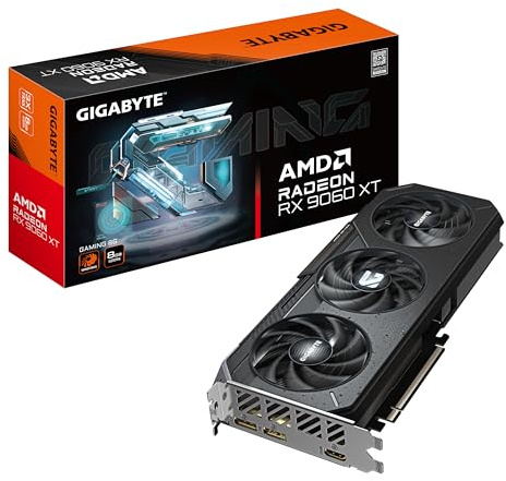 Gigabyte Radeon RX 9060 XT GAMING 8G Graphics Card - 8GB GDDR6, 128bit, PCI-E 5.0, 3130 MHz Core Clock, 2 x DisplayPort, 1 x HDMI, GV-R9060XTGAMING-8GD