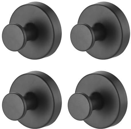 VIRAHYEM Stainless Steel Suction Hooks, Set of 4, Hanging up to 6KG, Heavy Duty Hooks, No Drilling, Extra Strong Suction for Hanging Towels, Bathrobes and Keys, Tea Towel Holder for Door or on Wall
