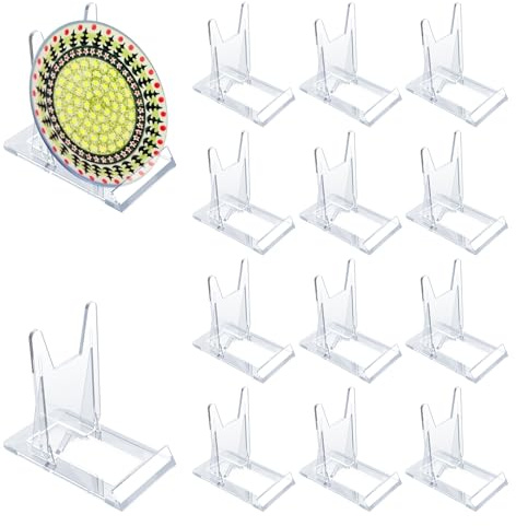 HFDONGL Tellerständer 12 Stück Acryl Ständer Verstellbare Tellerständer Schallplattenständer Kunststoff Deko Aufsteller CD Ständer für Buchaufsteller Elektronische Produkte Fotodisplays