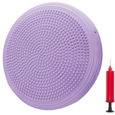 ARATERVIO Balance Kissen Ø 34 cm mit Pumpe Balancekissen Ballsitzkissen Balance Training Yoga für Yoga, Pilates, Core-Stärkung (Lila)
