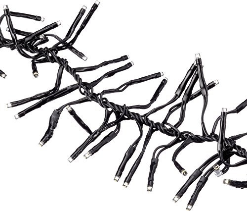 Serie Micro-LED-Lichtergirlande, 384-teilig, Farbe: warm white, 3mm, Kabel: schwarz, ca. 2,3 m Länge, Outdoor, mit Trafo