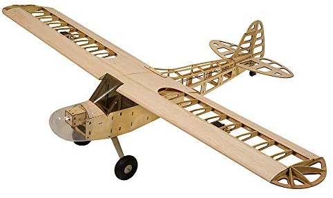 Dancing Wings Hobby J3 Balsa Wood Model Aircraft 4CH Radio Remote Controlled RC Planes for Beginners 1180mm Laser Cut Airplane Model Kits to Build and Fly (S0802)