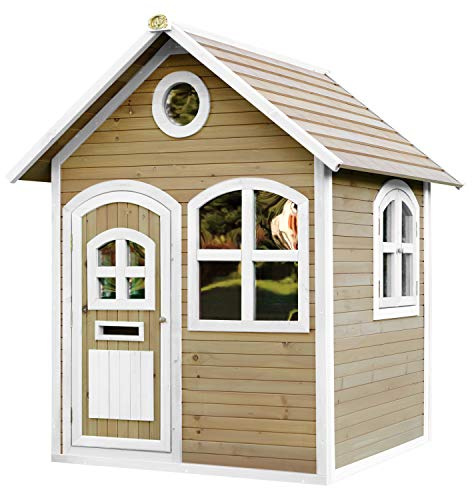 AXI Julia Casa de Juegos de Madera FSC | Casita de Jardin para ninos en Marron y Blanco | Casita de Jardin para ninos con Ventanas