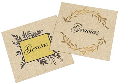 150 Tarjetitas de agradecimiento para boda, cumpleaños y eventos, tarjetas felicitación con mensaje gracias detalles para la mesa del banquete o invitaciones, papel reciclado grueso