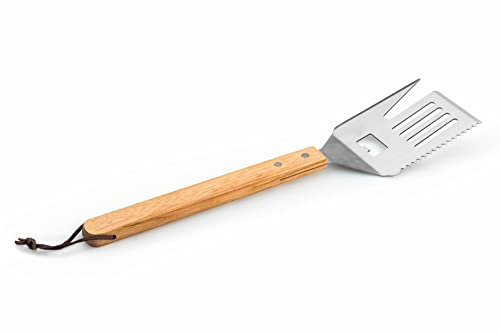 Maximex Grill Multitool, Multifunktionales BBQ Grillbesteck mit Pieker, Wender, Messer und Flaschenöffner in einem, Praktisches Grillwerkzeug im rustikalen Design mit Aufhängeschlaufe