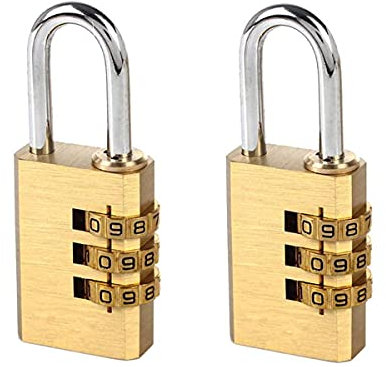2 PCS Lucchetto A Combinazione A 3 Cifre, Lucchetti per Valigie Zaino Armadietto Casetta, Altezza Anello 20mm (3 Cifre)