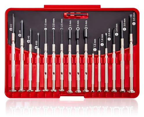 Set di Cacciavite per Occhiali 16 in 1,Set di Cacciaviti Orologiaio, Set Cacciaviti Precisione, Adatto per La Riparazione di Strumenti di Precisione,Come Orologi e Occhiali.
