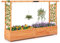 GOPLUS Hochbeet mit Rankgitter, Blumenkasten mit hängendem Dach & Ablauflöchern, Pflanzkasten Rankhilfe Pflanzkübel für Garten, Terrasse, Hof (Orange, 200 x 44 x 114 cm)