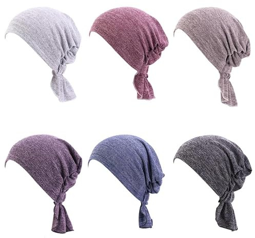 Kvinnor kemo mössa halsduk mjuk turban keps blommig huvudsjal bomullstyg huvudklädsel alopeci bandana huvudskydd, Vanlig mörkgrå, en storlek