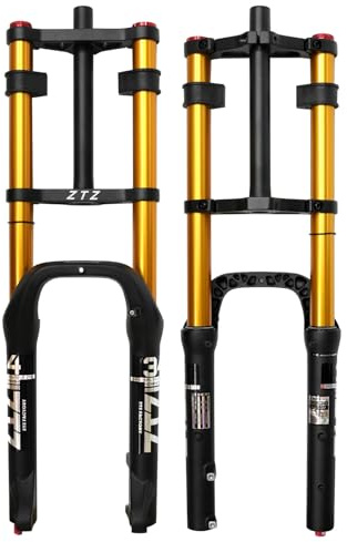 ZTZ Fourche de Suspension pour vélo de Montagne 20 / 26 4.0 pour VTT Air Double épaule Descente Amortisseur de Rappel VTT QR/AM (66 cm)