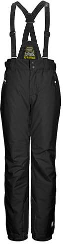 killtec Niños Pantalones de esquí/Pantalones funcionales con Peto Desmontable, protección de los Bordes y protección contra la Nieve KSW 214 BYS SKI PNTS, Schwarz, 176, 43651-000