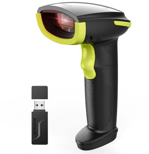 Inateck AI BCST-21 AI Bluetooth streckkodsläsare, trådlös 1D manual, 1 laddning på 3 månader, stöd för egenutvecklad app och SDK med 2000 mAh batteri, grön