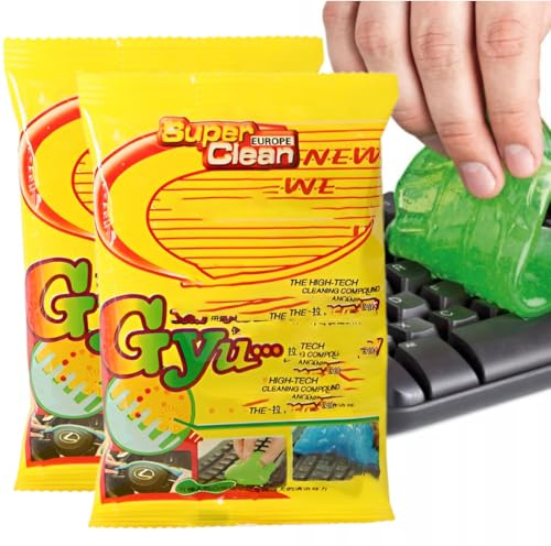 BHIPKOT 2 Pièces Pâte de Nettoyage Réutilisable pour Clavier, PC, Télécommande et Appareils Électroniques - Élimination de la Poussière et Saleté avec Parfum Frais
