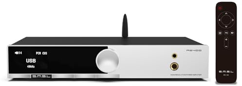 SMSL AS400 förstärkare DAC hörlursförstärkare 165 W X2 MA5332MS CS43131 ljudklass D-förstärkare USB/Coax/Opt Bluetooth HDMI ARC/RCA ingång HiFi Phono Amp 4,4/6,35 hörlurar 2.1stereo/subwoofer