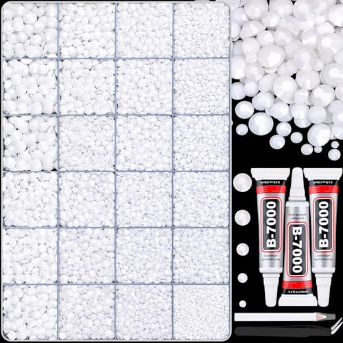 Bedazzle Kit harts regnbåge strass, 3 mm flerfärgade platta stenar med smyckeslim, flerfärgade kristaller för gör-det-själv-hantverk, telefonfodral, nageldekoration skor ansikte (stil-4, 3/4/5/6 mm-30