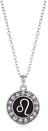 Inspired Silver - Leo Zodiac - Silver Necklace for Women - Circle Pendant Chain Necklace Jewelry Gift with Cubic Zirconia - Women's Necklace Charm with Lobster Claw Clasp