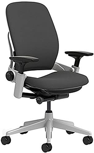 Steelcase Leap Chair with Platinum Base & Hard Floor Caster, Black
