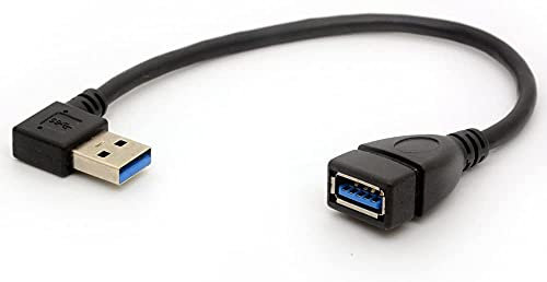 Centbest Câble d’extension USB 3.0 à angle droit avec adaptateur type A mâle vers femelle pour connexion haute performance/synchronisation/charge/transfert de données ultra rapide de 5 Gbit/s Gauche