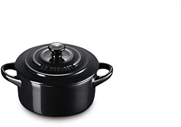 Le Creuset Mini-Cocotte aus Steinzeug, 200 ml, 10 x 5 cm, Schwarz glänzend, 71901101400000