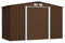 vidaXL Geräteschuppen mit 4 Entlüftungsöffnungen Schiebetür Gerätehaus Gartenhaus Schuppen Gartenschuppen Braun 257x205x178cm Stahl