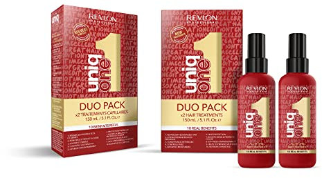 Revlon Professional UniqOne Celebration Edition Hair Treatment Duo Pack, Gifts for Women/Men, To Control Frizz, Detangling & Condition Hair (2 x 150ml)