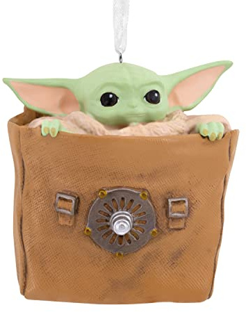 Hallmark The Mandalorian Grogu in Bag Christmas Ornament, Star Wars Decoration, Hanging Ornament, Gifts for Christmas