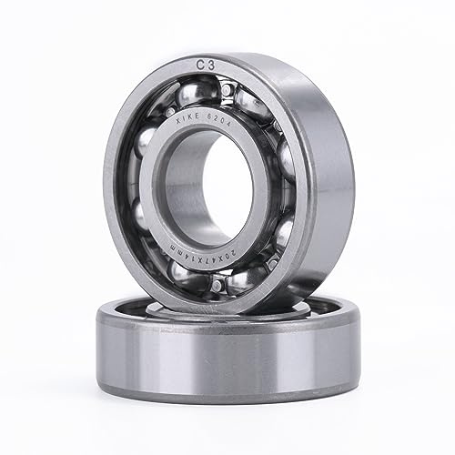 XiKe 2 Pcs 6204 C3 Kugellager 20x47x14mm Offene Bauweise und Chromstahl, Passend für DIY, Auto, Motorrad, ATV, Getriebe, Motor, CNC, Industrie, Landwirtschaft und Gartengeräte.
